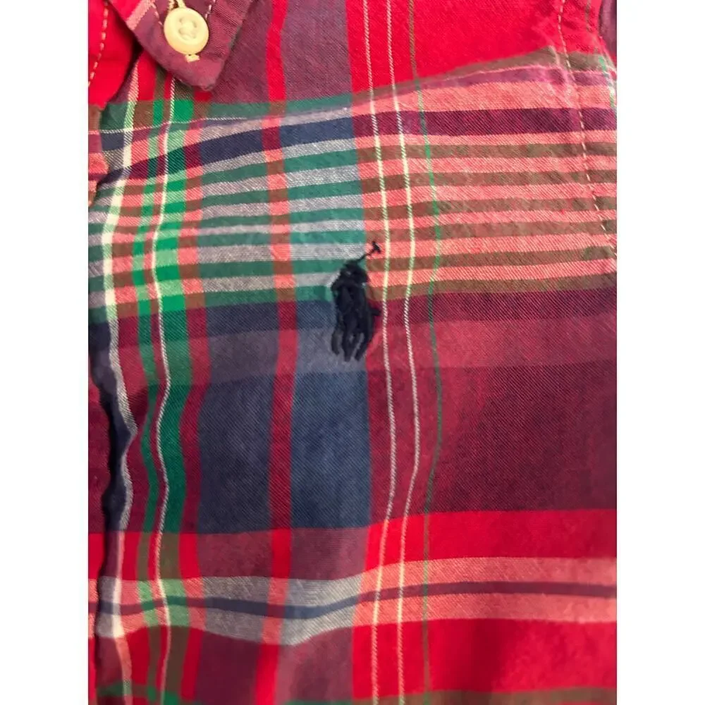 RALPH LAUREN Boy’s (2) Plaid Button Down Ling Sleeve Shirts / Size: 18 Months